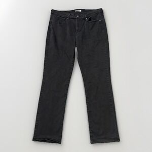 Levi's Womens Classic Straight Jeans Size 16 Black Stretch Mid Rise